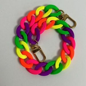 Acrylic smooth finish chain link strap, neon rainbow